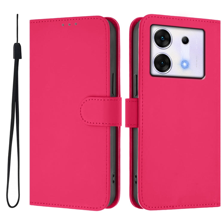 For Infinix Zero 30 5G Skin Feel Solid Color Leather Phone Case with Lanyard