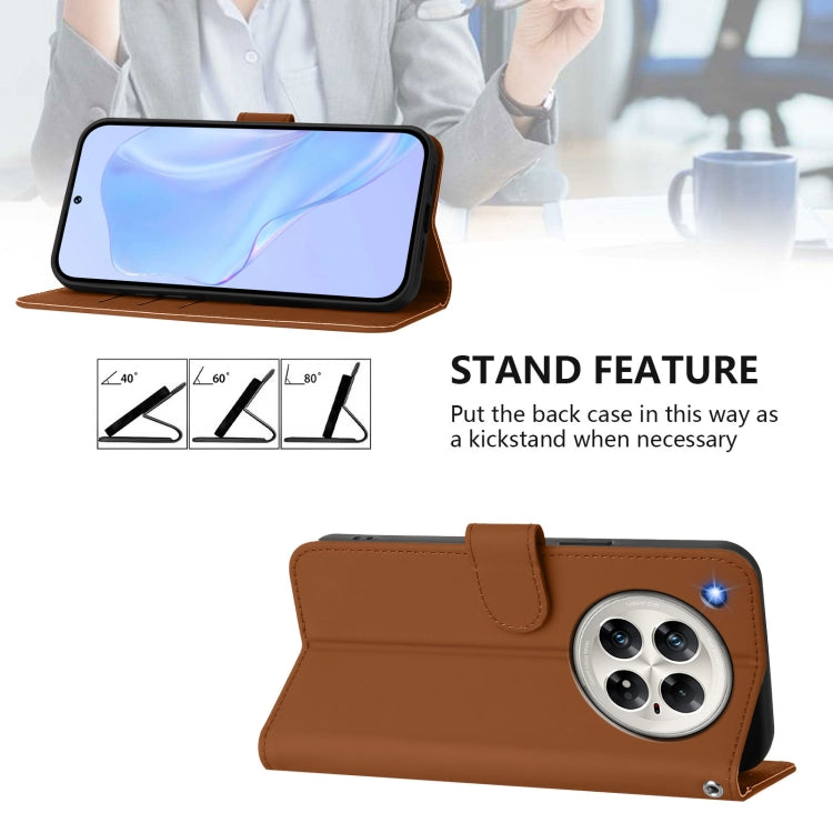 For Infinix Zero 40 4G / 5G Skin Feel Solid Color Leather Phone Case with Lanyard