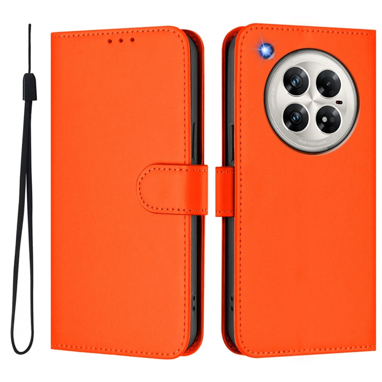 For Infinix Zero 40 4G / 5G Skin Feel Solid Color Leather Phone Case with Lanyard