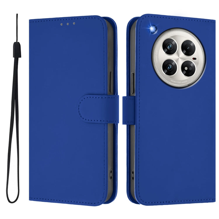 For Infinix Zero 40 4G / 5G Skin Feel Solid Color Leather Phone Case with Lanyard