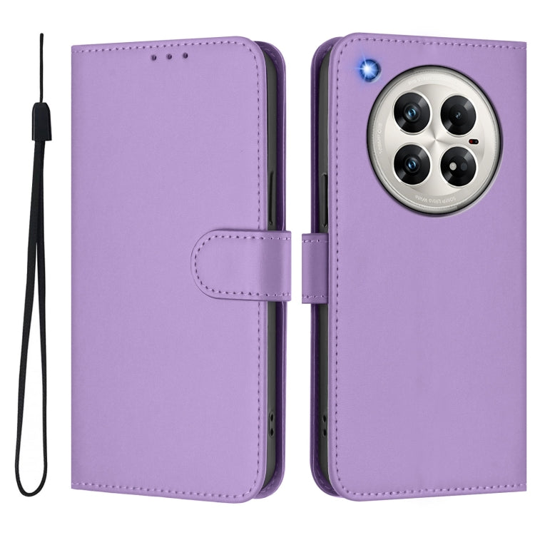 For Infinix Zero 40 4G / 5G Skin Feel Solid Color Leather Phone Case with Lanyard