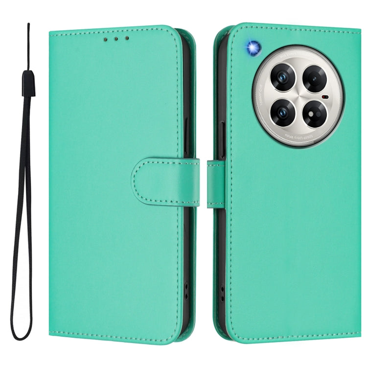 For Infinix Zero 40 4G / 5G Skin Feel Solid Color Leather Phone Case with Lanyard