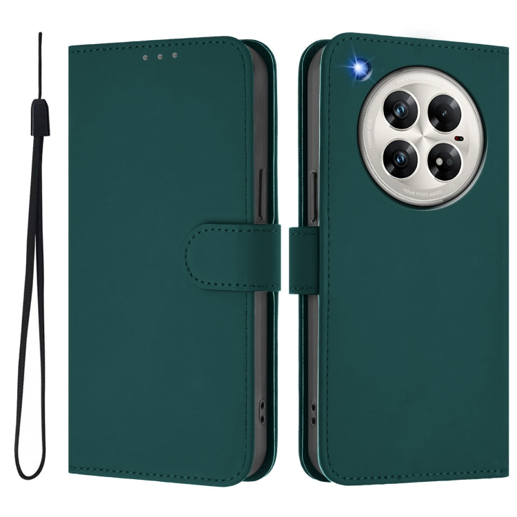 For Infinix Zero 40 4G / 5G Skin Feel Solid Color Leather Phone Case with Lanyard