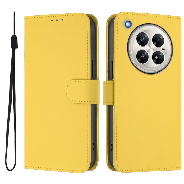 For Infinix Zero 40 4G / 5G Skin Feel Solid Color Leather Phone Case with Lanyard