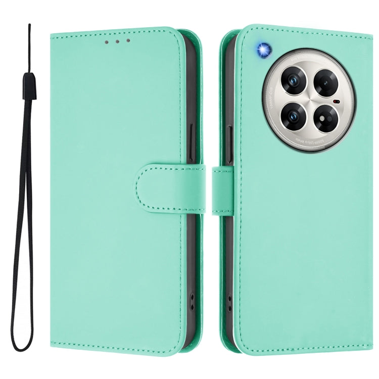 For Infinix Zero 40 4G / 5G Skin Feel Solid Color Leather Phone Case with Lanyard