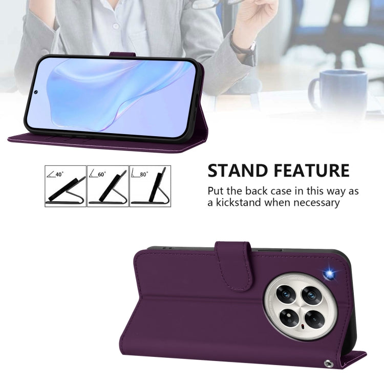 For Infinix Zero 40 4G / 5G Skin Feel Solid Color Leather Phone Case with Lanyard