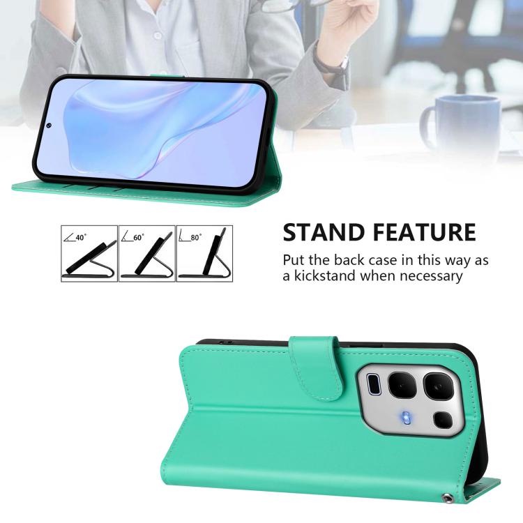 For Infinix Note 50S Skin Feel Solid Color Leather Phone Case with Lanyard