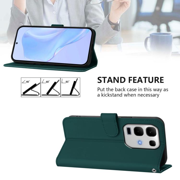 For Infinix Note 50S Skin Feel Solid Color Leather Phone Case with Lanyard