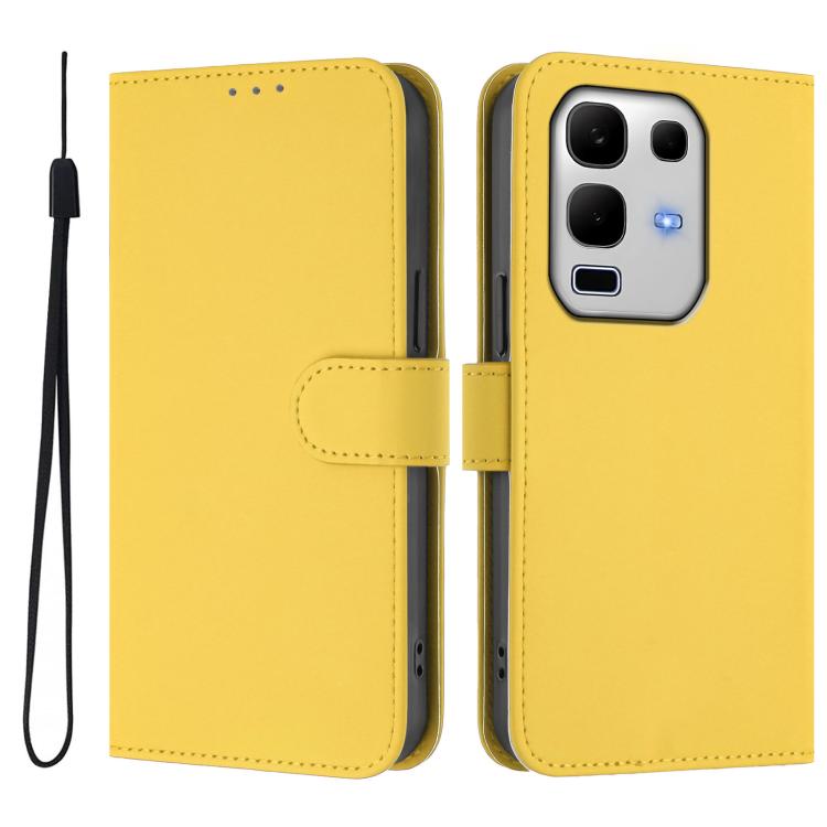 For Infinix Note 50S Skin Feel Solid Color Leather Phone Case with Lanyard