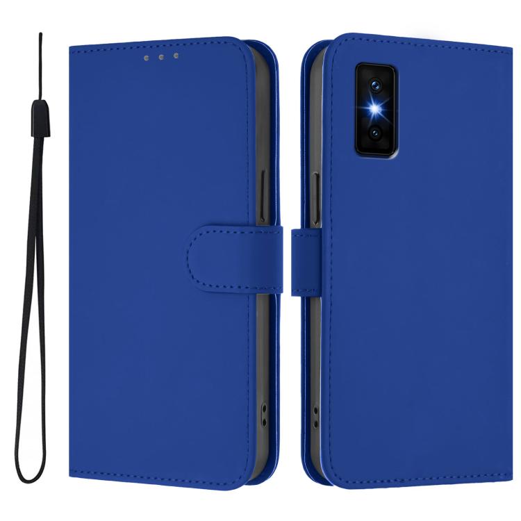 For Infinix GT 30 Pro Skin Feel Solid Color Leather Phone Case with Lanyard