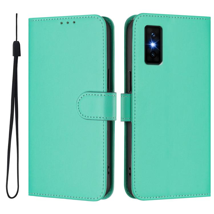 For Infinix GT 30 Pro Skin Feel Solid Color Leather Phone Case with Lanyard