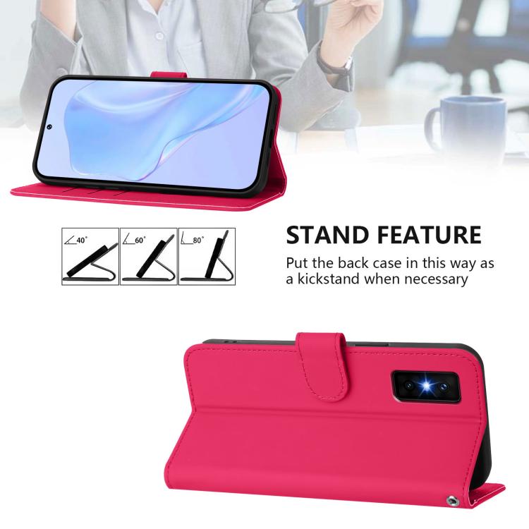For Infinix GT 30 Pro Skin Feel Solid Color Leather Phone Case with Lanyard