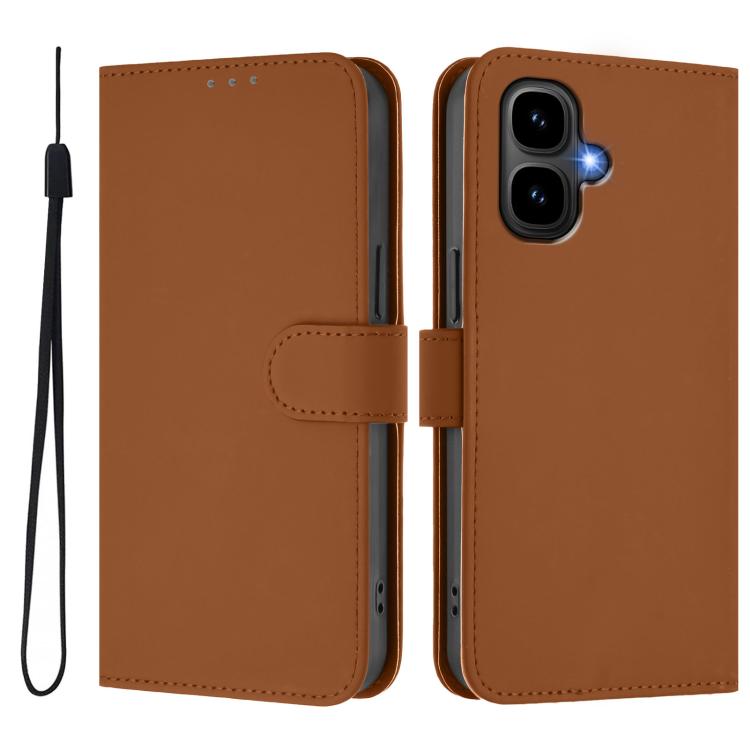 For Infinix Smart 10 4G Skin Feel Solid Color Leather Phone Case with Lanyard