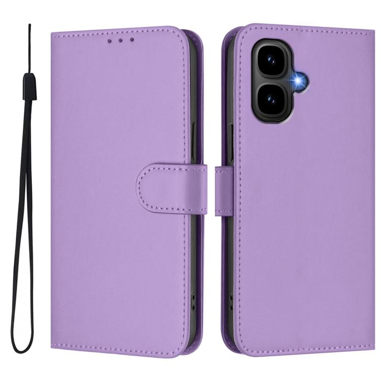 For Infinix Smart 10 4G Skin Feel Solid Color Leather Phone Case with Lanyard