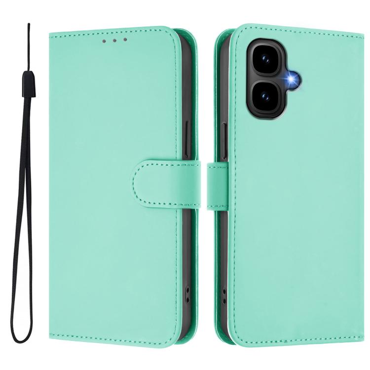 For Infinix Smart 10 4G Skin Feel Solid Color Leather Phone Case with Lanyard