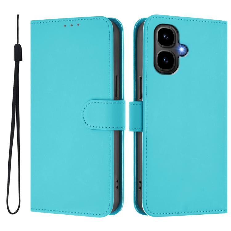 For Infinix Smart 10 4G Skin Feel Solid Color Leather Phone Case with Lanyard