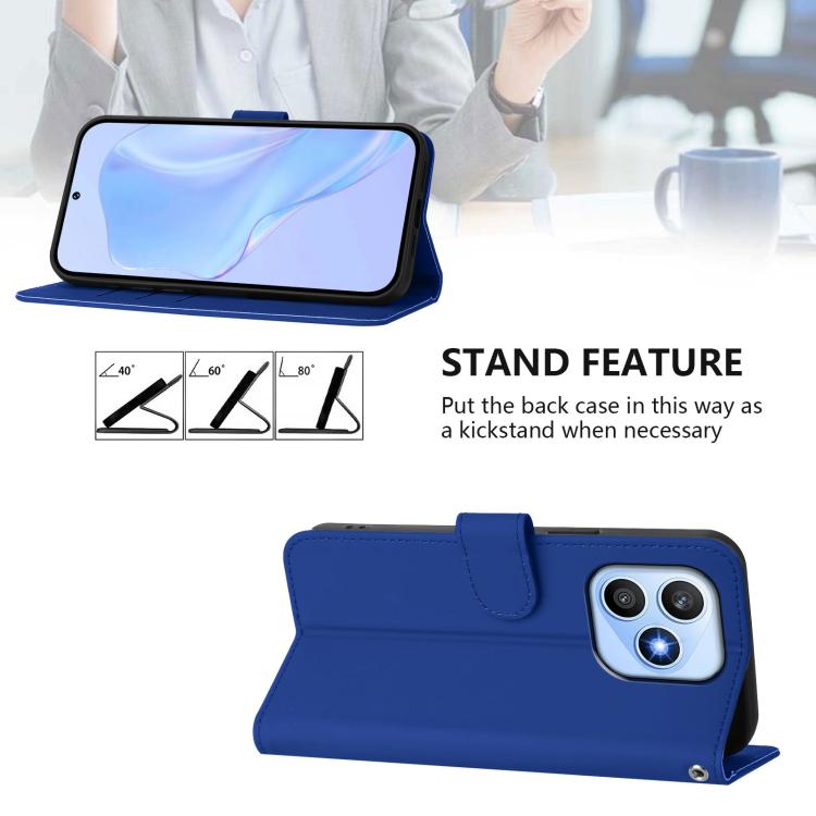 For Infinix Note 60 5G / Note 60 Pro 5G Skin Feel Solid Color Leather Phone Case with Lanyard