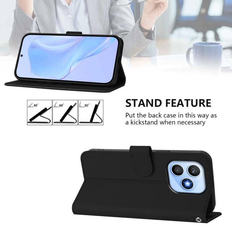 For Infinix Note Edge 5G Global Skin Feel Solid Color Leather Phone Case with Lanyard