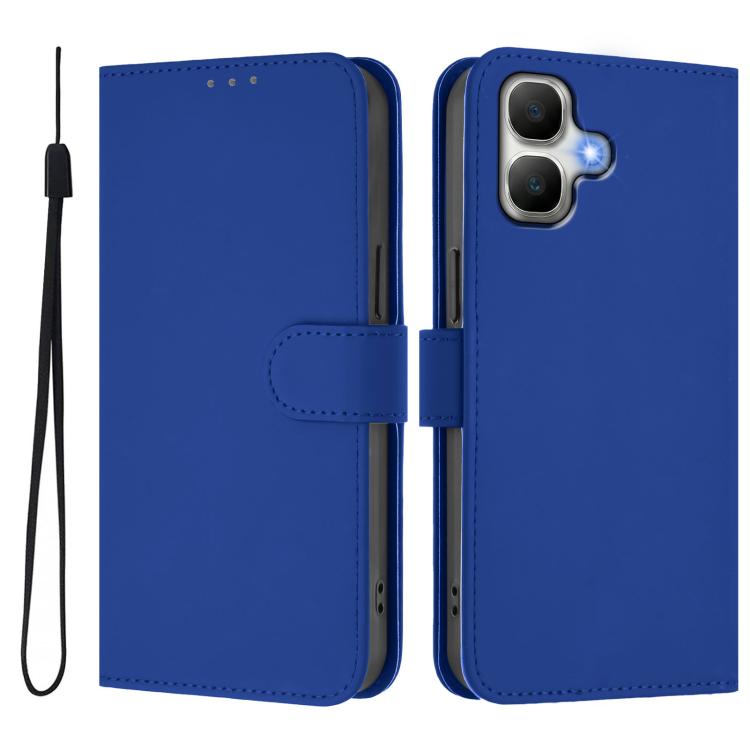 For Infinix Smart 20 4G / X6840 Skin Feel Solid Color Leather Phone Case with Lanyard
