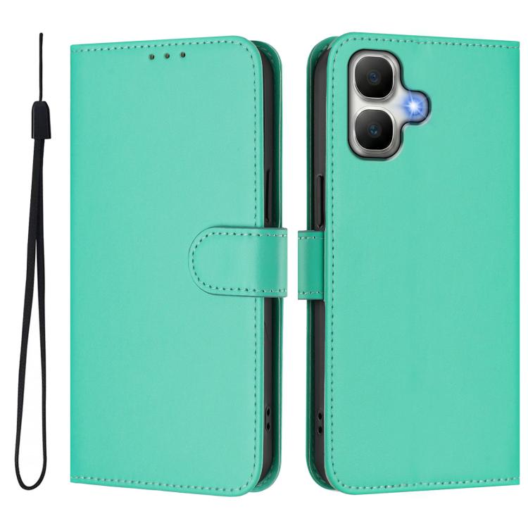For Infinix Smart 20 4G / X6840 Skin Feel Solid Color Leather Phone Case with Lanyard