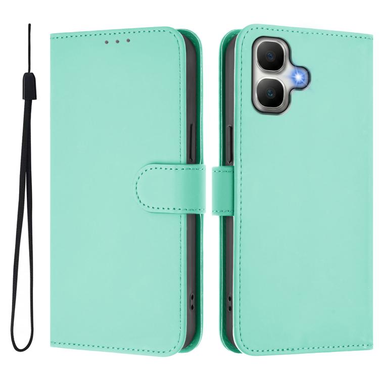 For Infinix Smart 20 4G / X6840 Skin Feel Solid Color Leather Phone Case with Lanyard