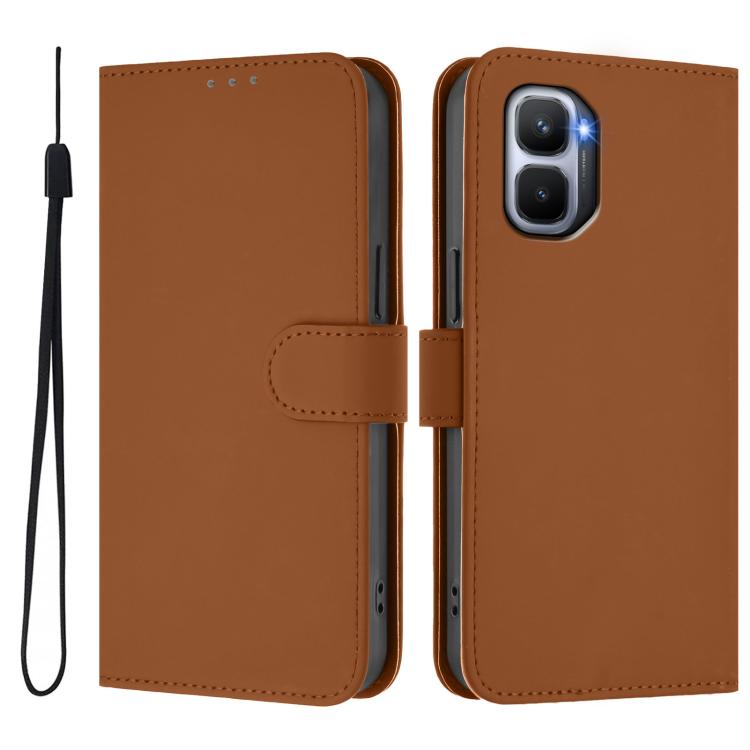For Infinix GT 50 Pro 5G Skin Feel Solid Color Leather Phone Case with Lanyard