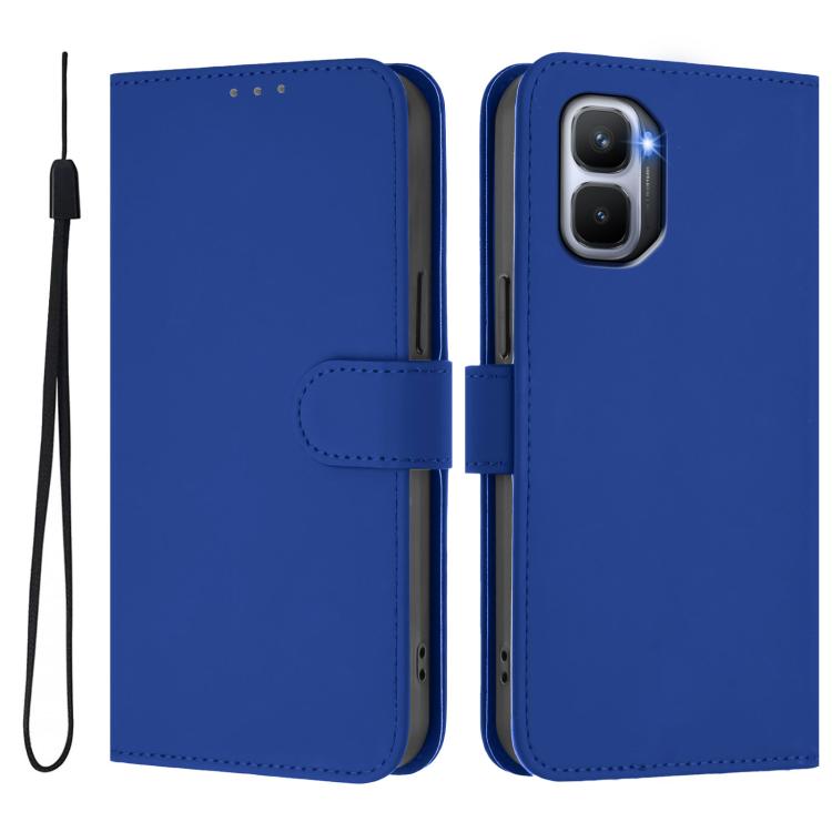 For Infinix GT 50 Pro 5G Skin Feel Solid Color Leather Phone Case with Lanyard