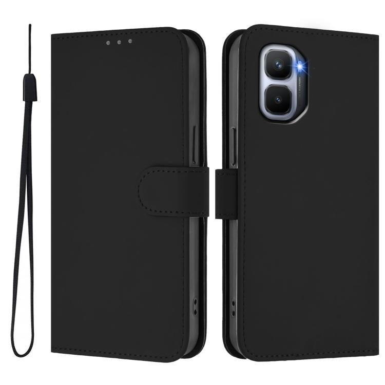 For Infinix GT 50 Pro 5G Skin Feel Solid Color Leather Phone Case with Lanyard