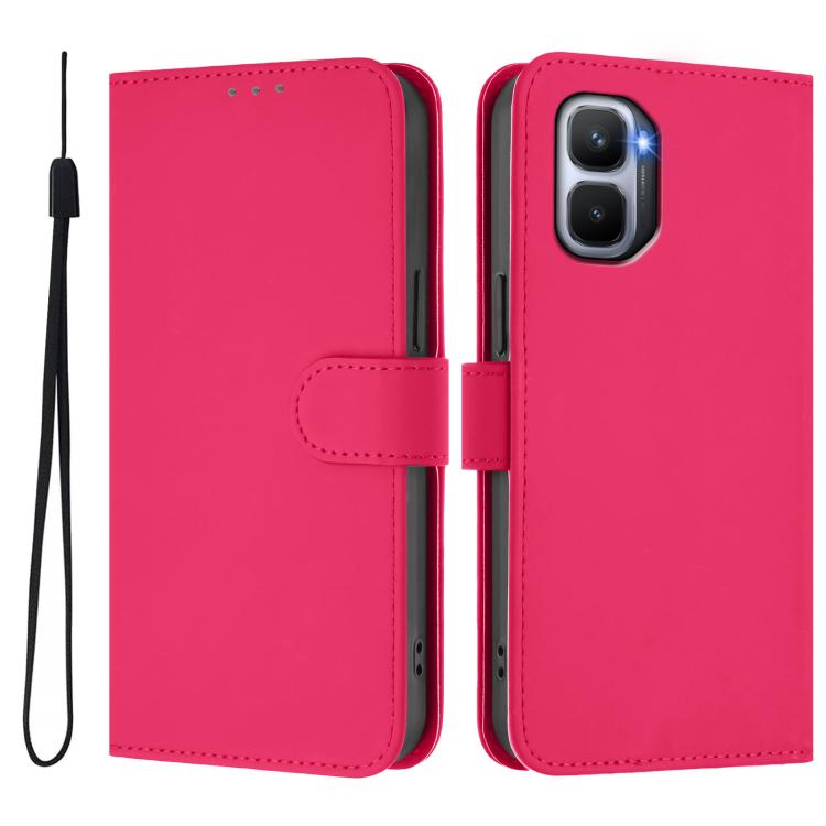 For Infinix GT 50 Pro 5G Skin Feel Solid Color Leather Phone Case with Lanyard