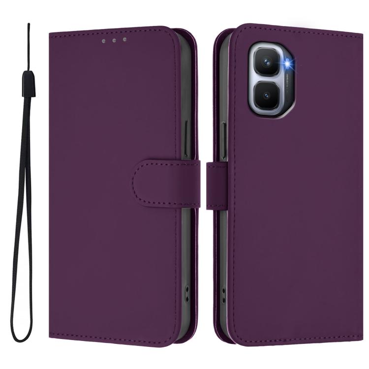 For Infinix GT 50 Pro 5G Skin Feel Solid Color Leather Phone Case with Lanyard