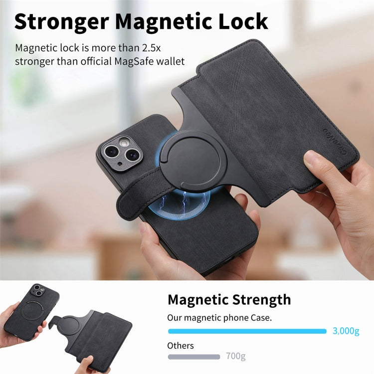 For iPhone 15 CaseNeo MagSafe RFID Anti-theft Retro Leather Phone Case