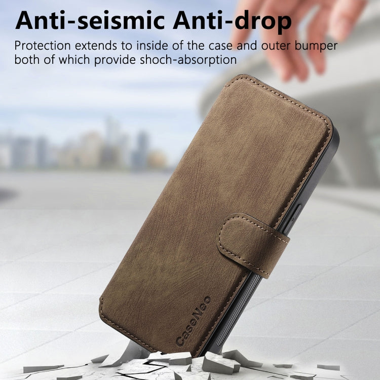 For iPhone 15 CaseNeo MagSafe RFID Anti-theft Retro Leather Phone Case