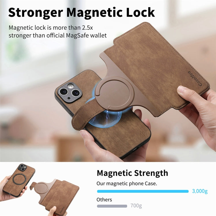 For iPhone 15 CaseNeo MagSafe RFID Anti-theft Retro Leather Phone Case