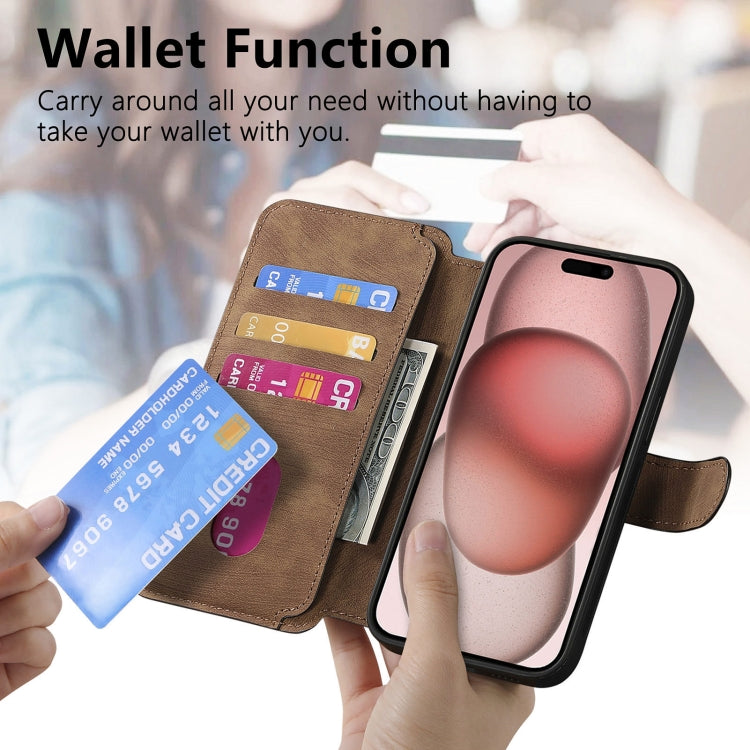 For iPhone 15 CaseNeo MagSafe RFID Anti-theft Retro Leather Phone Case
