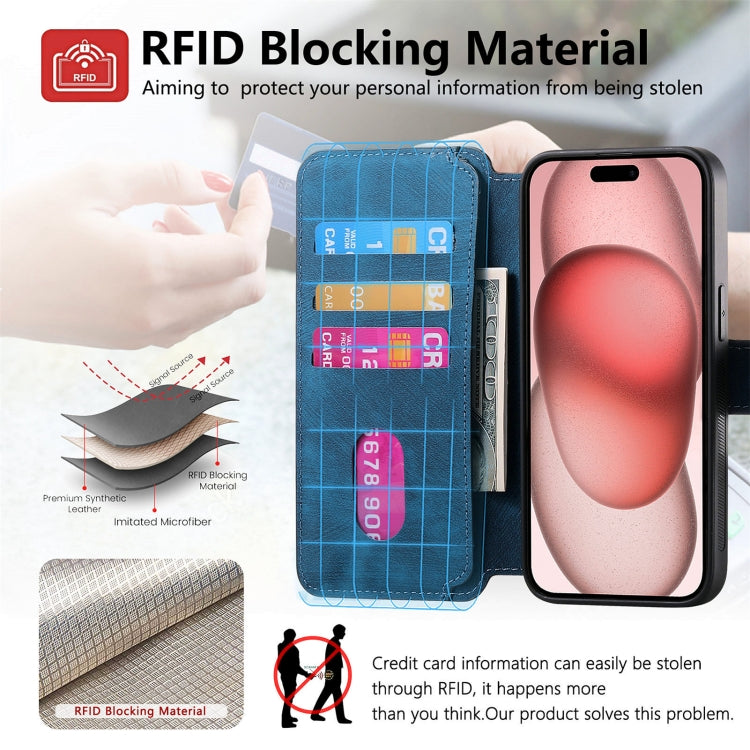 For iPhone 15 CaseNeo MagSafe RFID Anti-theft Retro Leather Phone Case