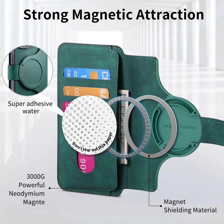 For iPhone 15 CaseNeo MagSafe RFID Anti-theft Retro Leather Phone Case