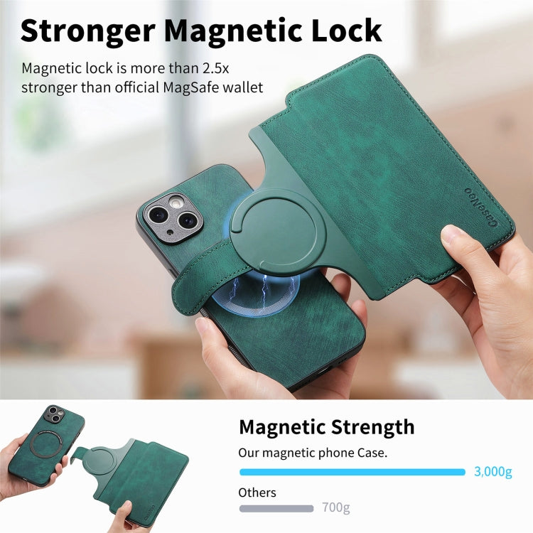 For iPhone 15 CaseNeo MagSafe RFID Anti-theft Retro Leather Phone Case
