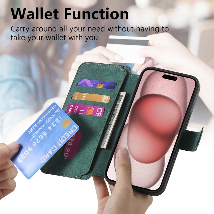 For iPhone 15 CaseNeo MagSafe RFID Anti-theft Retro Leather Phone Case