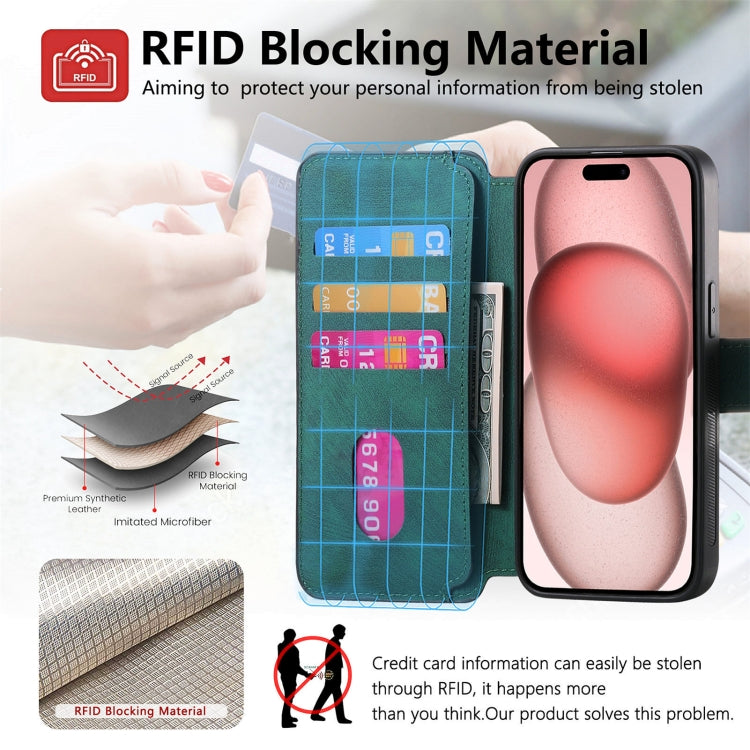 For iPhone 15 CaseNeo MagSafe RFID Anti-theft Retro Leather Phone Case