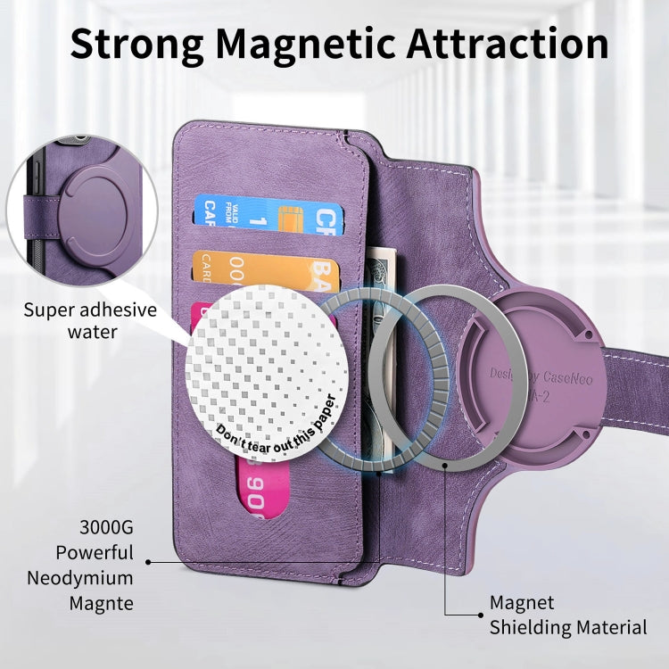 For iPhone 15 CaseNeo MagSafe RFID Anti-theft Retro Leather Phone Case