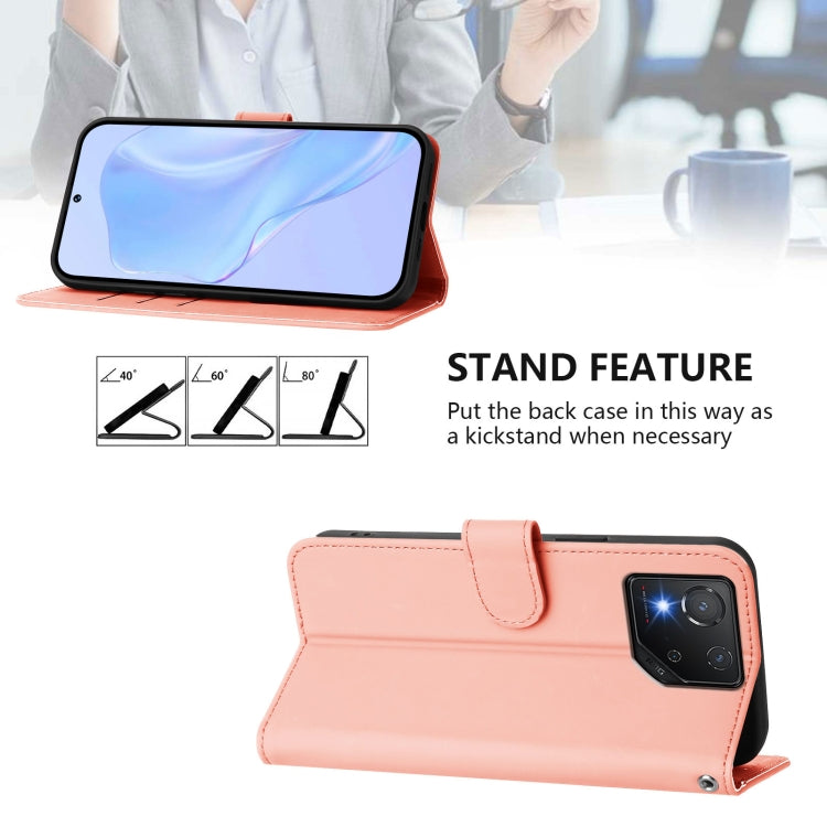 For Asus ROG Phone 8 / 8 Pro Skin Feel Solid Color Leather Phone Case with Lanyard