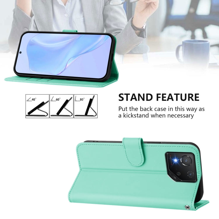 For Asus ROG Phone 8 / 8 Pro Skin Feel Solid Color Leather Phone Case with Lanyard