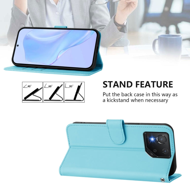 For Asus ROG Phone 8 / 8 Pro Skin Feel Solid Color Leather Phone Case with Lanyard