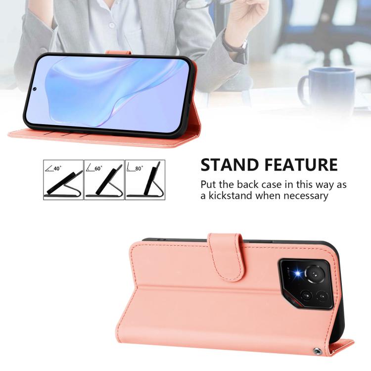 For Asus ROG Phone 9 / 9 Pro Skin Feel Solid Color Leather Phone Case with Lanyard