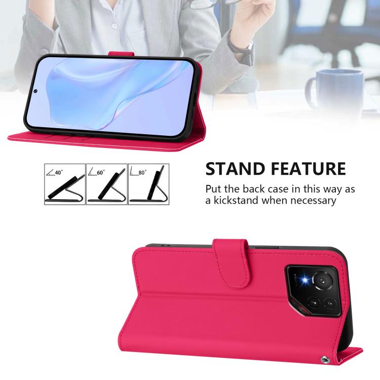 For Asus ROG Phone 9 / 9 Pro Skin Feel Solid Color Leather Phone Case with Lanyard