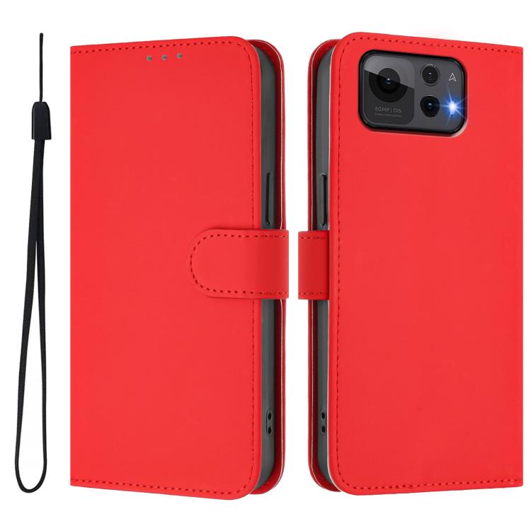 For Asus Zenfone 12 Ultra Skin Feel Solid Color Leather Phone Case with Lanyard