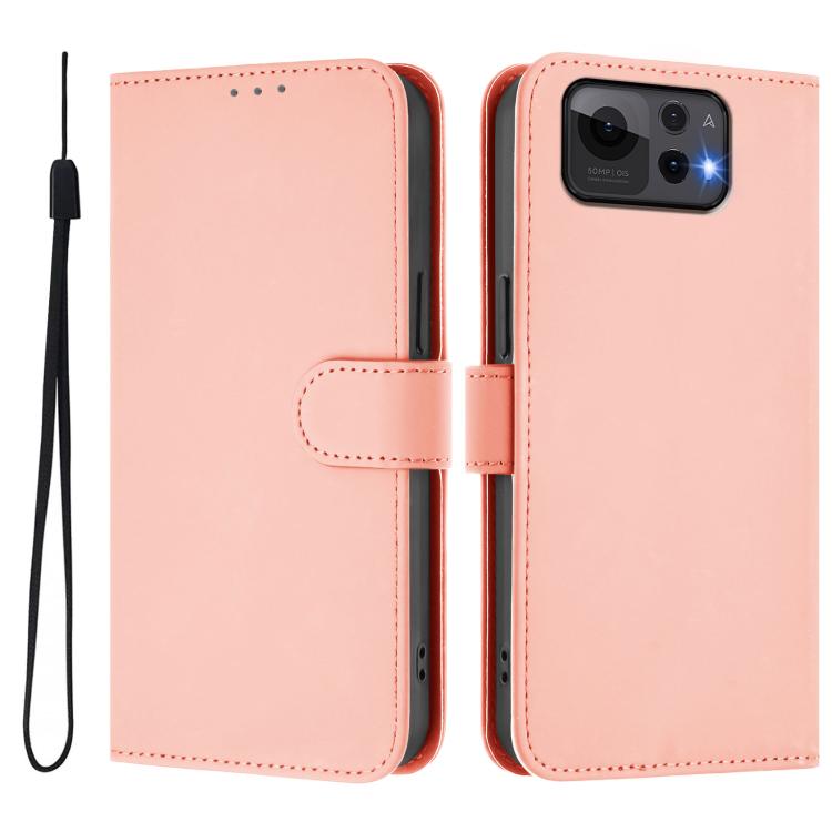For Asus Zenfone 12 Ultra Skin Feel Solid Color Leather Phone Case with Lanyard