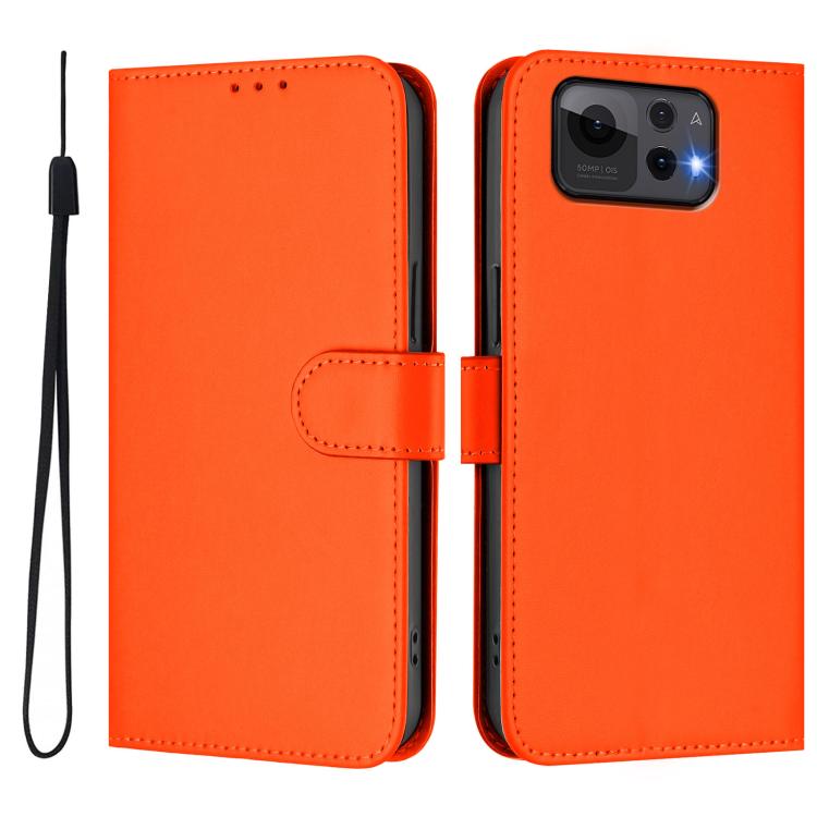 For Asus Zenfone 12 Ultra Skin Feel Solid Color Leather Phone Case with Lanyard