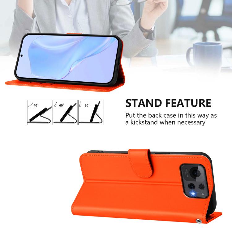 For Asus Zenfone 12 Ultra Skin Feel Solid Color Leather Phone Case with Lanyard