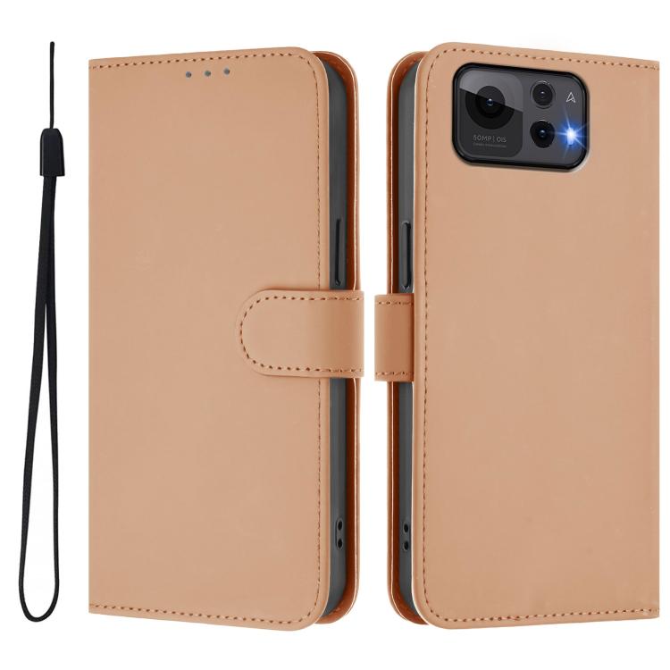 For Asus Zenfone 12 Ultra Skin Feel Solid Color Leather Phone Case with Lanyard